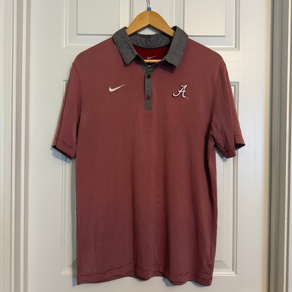 Nike Other - Alabama Crimson Tide Nike Dri Fit Men's Polo Size Large